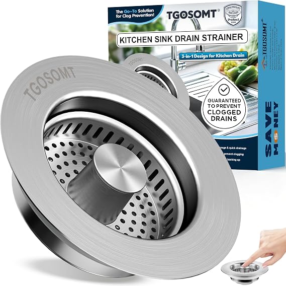 TGOSOMT Kitchen Sink Drain Strainer Stopper