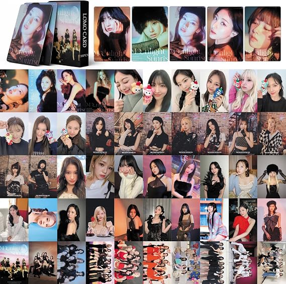 FOURBOM 55pcs Twice Photocard TWICE MOONLIGHT SUNRISE Twice Album Cards KPOP Twice Album Cards TWICE MOONLIGHT SUNRISE Photo Cards Twice Photo Cards Set
