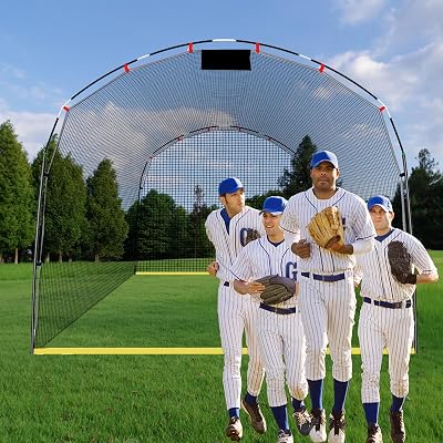 Baseball Batting Cage Portable-13 X 10 X 8 FT Steel Frame for Backyard Adult Teen Training with Carry Bag