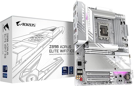GIGABYTE Z890 AORUS Elite WIFI7 Motherboard - Supports Intel Core Ultra (Series 2) CPUs, 16+1+2 Phases VRM, up to 8800MHz DDR5 (OC), 1xPCIe 5.0 + 3xPCIe 4.0, Wi-Fi 7, 2.5GbE LAN, Thunderbolt 4