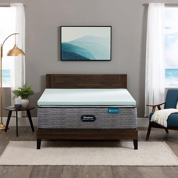 Beautyrest ThermaGel 2-Inch Gel Memory Foam Mattress Topper, Twin | 2 inch twin Beautyrest gel memory foam mattress topper, ThermaGel cooling, pressure relief, 100% CertiPUR-US