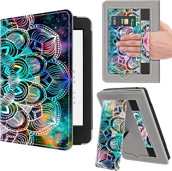 VORI Stand Case for 7"/6.8" Kindle Paperwhite (12th/11th Generation-2024/2021) and Kindle Colorsoft Signature Edition, PU Leather Case Smart Protective Cover with Auto-Wake/Sleep, Mandala Floral