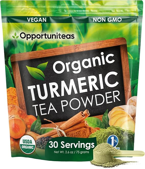 Opportuniteas Organic Matcha Turmeric Tea Powder - 30 Servings