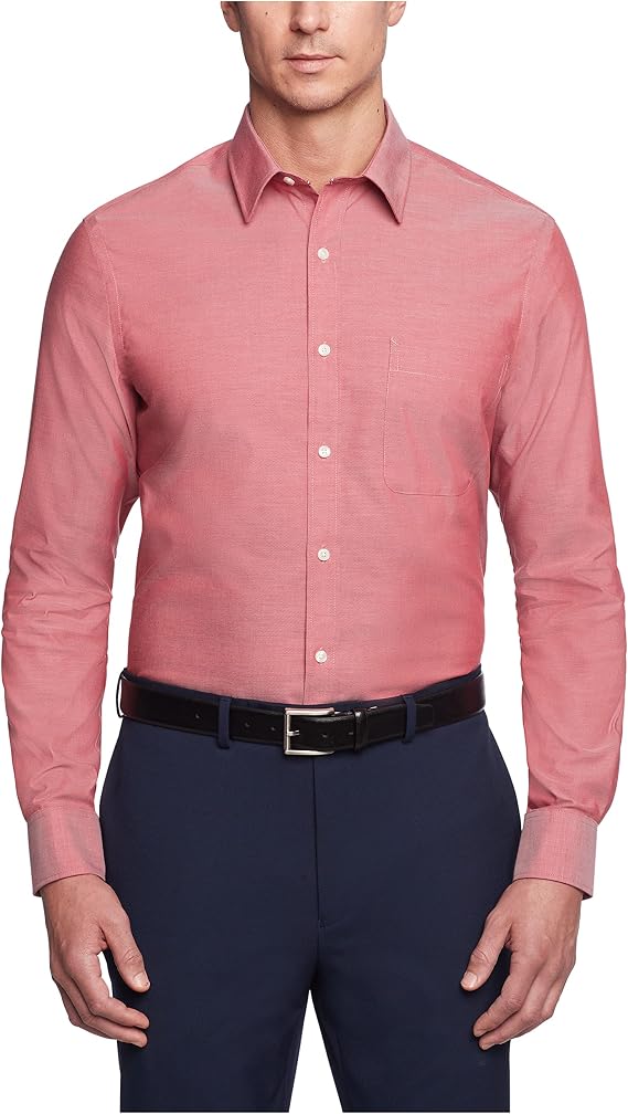 Tommy Hilfiger Men's Regular Fit Non Iron Solid Dress Shirt -