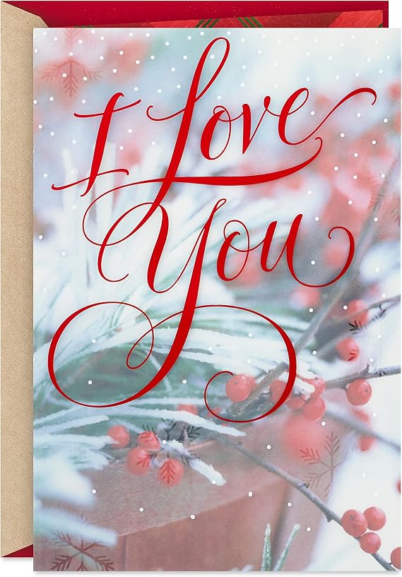 Hallmark Romantic Christmas Card for Husband, Wife, Boyfriend, Girlfriend (I Love You)