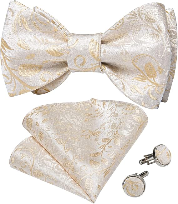 DiBanGu Silk Bowtie Mens Woven Self-Tied Bow Tie Wedding Party