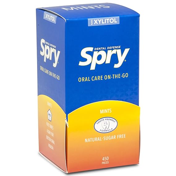 Spry Fresh Natural Xylitol Stronger Longer Chewing Gum Dental Defense System Aspartame-Free Sugar Free Gum (Variety, 2 Count - Pack of 225)