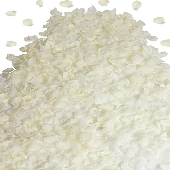 SITUMEIZI 1500PCS Rose Petals for Romantic Night for Her Set Wedding Party Decoration Marriage Proposals Decor Flowers Petals Fake Rose Artificial Silk Rose Petals(Ivory White)