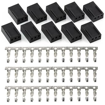 CRJ 3-Pin Female PC Fan 2.54mm Housings and Crimp Connector Set (10-Pack)