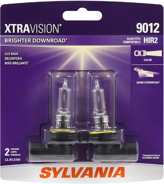 SYLVANIA - 9012 XtraVision - High Performance Halogen Headlight Bulb, High Beam, Low Beam and Fog Replacement Bulb (Contains 2 Bulbs)