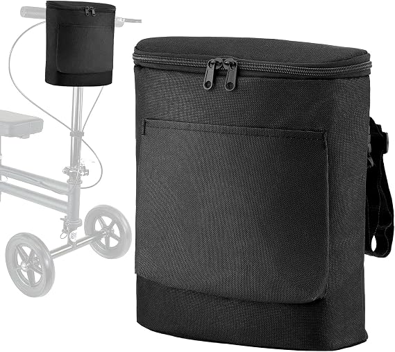 Knee Walker Handlebar Bag, Wheelchair Side Bag for Scooter Rollator | Knee Scooter Basket Accessory for Knee Walker Wheelchair