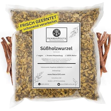 Licorice Root Irritable Bowel Tea • Liquorice Wood 500g • First Choice • Intense Taste • HerbsnRoots