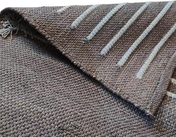 Indian Handmade 100% Organic Cotton Yoga Mat- For Hot Yoga Natural Yoga Mat - Handloom Foldabel Yoga Rug - Meditation Rug For Exercise, Workout, Fitness Rug Made of 100% Cotton -