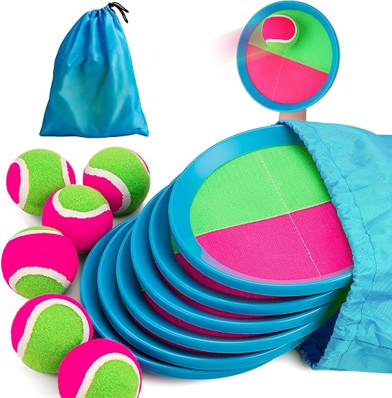 INPODAK Toss and Catch Ball Set Sticky Ball and Catch Game for Kid Age 3-12