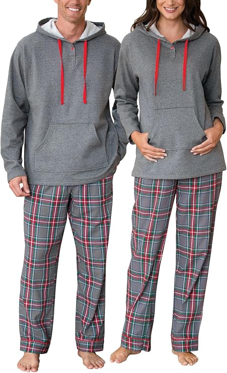PajamaGram Christmas Plaid Couples PJs - Flannel Pajamas - Sold Separately