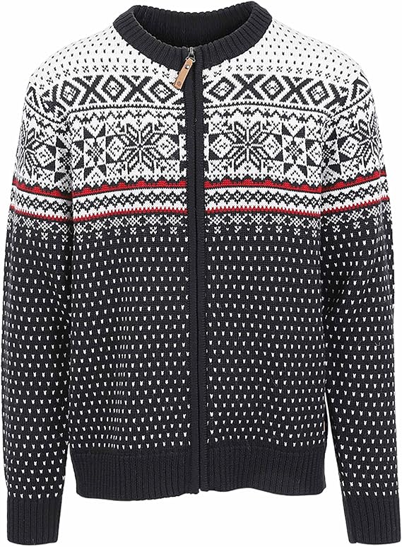 ICEWEAR Magnus Norwegian Cardigan for Men Wool Blend with Zipper