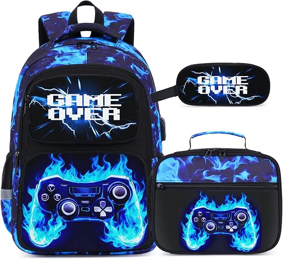 Bevalsa Backpack for Boys, School Bags for Kids, Gamer Backpack for Teens
