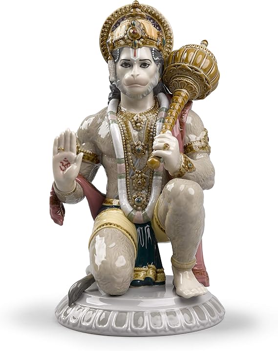 LLADRO Hanuman Figurine. Porcelain Hanuman Figure.