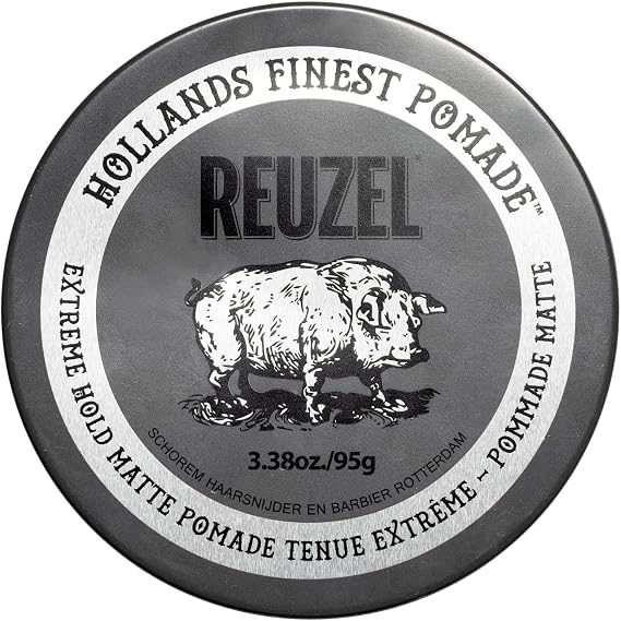 REUZEL Extreme Hold Matte Pomade, Strongest All Day Hold, Water Soluble Styling, Matte Finish & Flake Free, Easy To Wash Out, For All Hair Types. 95g