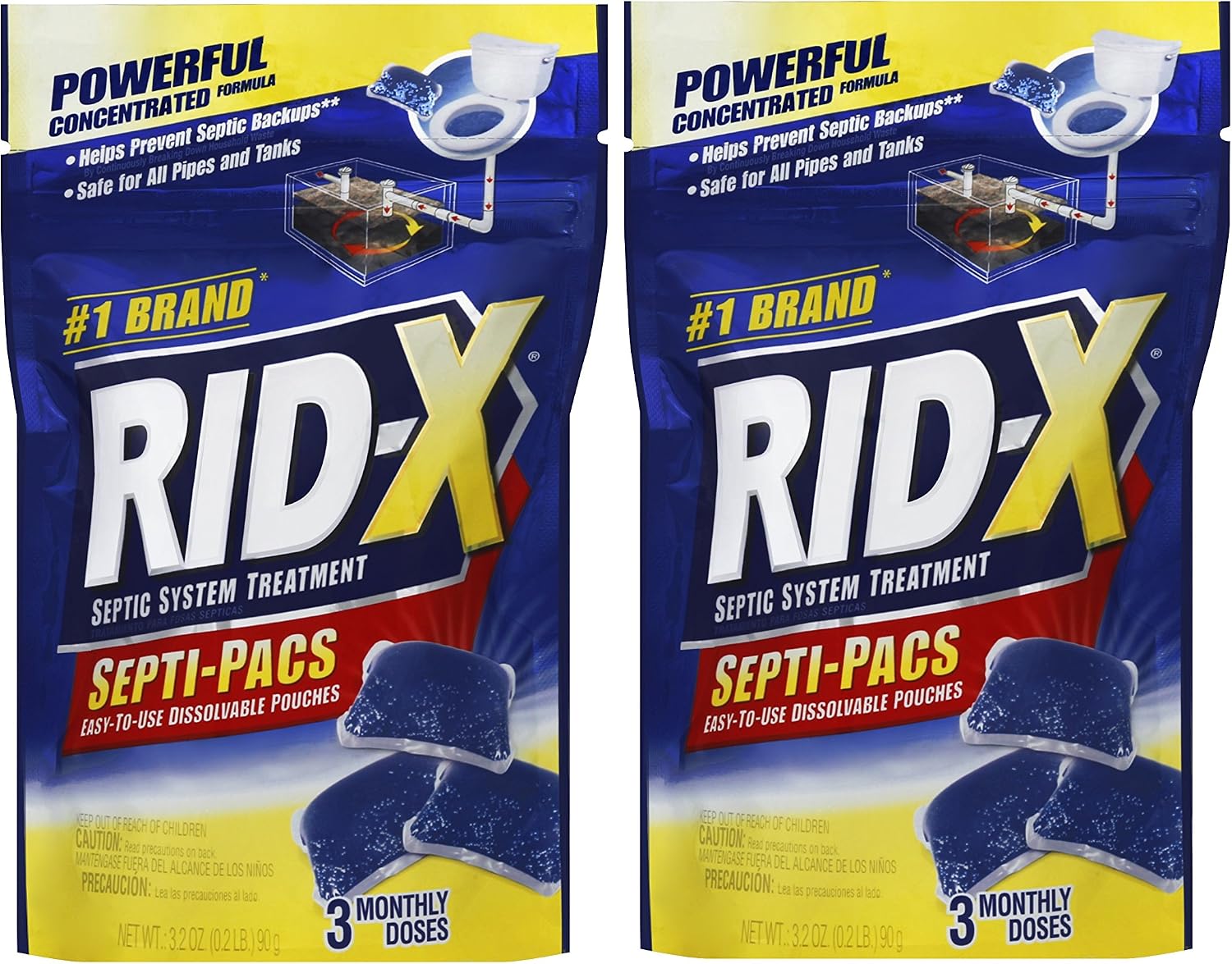 Rid-X Septic Tank System 6 Month Supply Dual Action Septi-Pacs Treatment, 6 Count, 6 Month Supply - Tablets