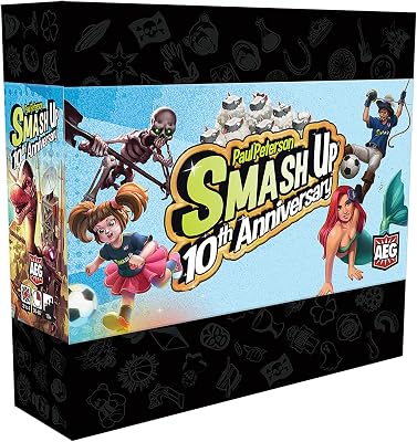 AEG Smash Up: 10th Anniversary Stand-alone Base Game | Shufflebuilding Card Game | Mermaids, Sheep, Skeletons, World Champs | 2-4 Players | Ages 10