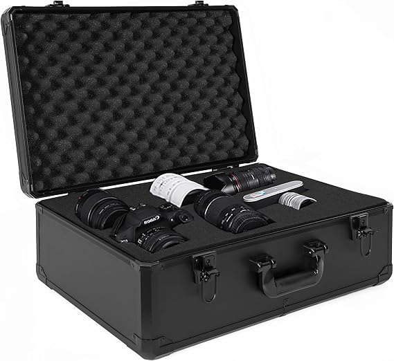 Protective Hard Case 22 X 14 X 8-Inch Shockproof Water-resistant with Customized DIY Foam Insert fit for Camera, Laptops, etc