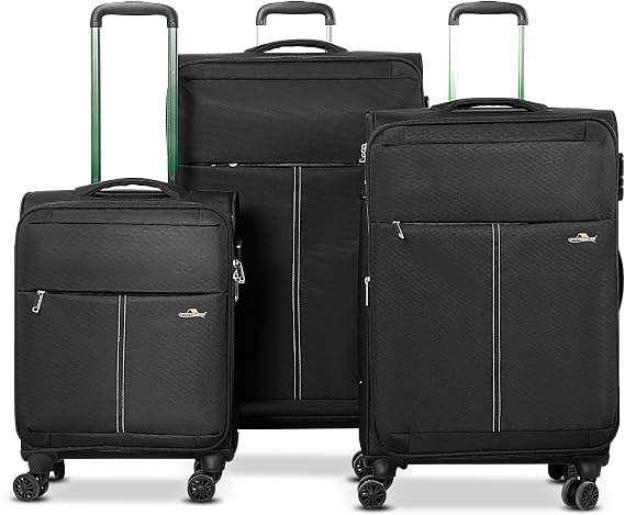 Luggage Sets 3 Piece Suitcase Set, Expandable Carry on Suitcase with Spinner Wheels and Lock, Durable Lightweight Travel Set for Men & Women (20"/24"/28", Black)