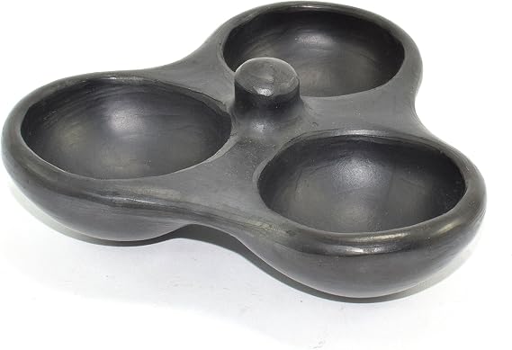 Ancient Cookware, Triple Chamba Clay Salsa Dish