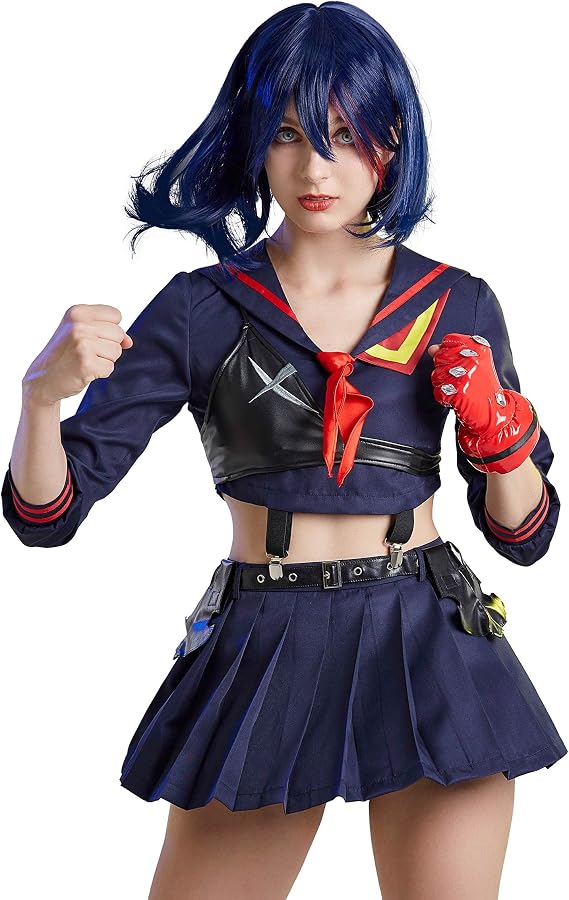 miccostumes Womens Anime Cosplay Costume Long Sleeves Shirt and Skirt Set
