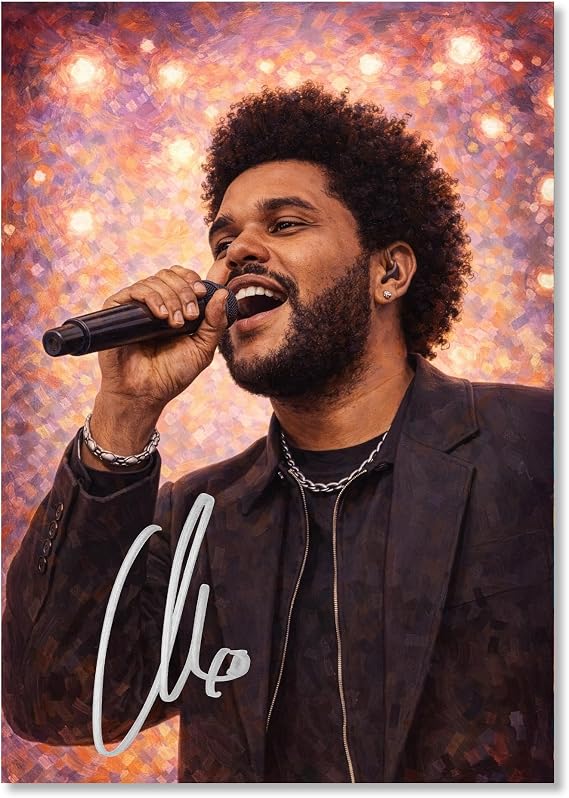 AllStarMedia Tribute to The Weeknd Inspired Art Style Poster Print – Limited Edition Fan Art Gift | Music Wall Art – After Hours Til Dawn & Hurry Up Tomorrow 2026 | A4 Unframed