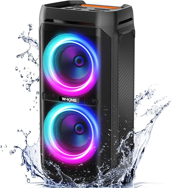 W-KING Portable Party Speaker 240W Max, Boom Box with Deep Bass Subwoofers