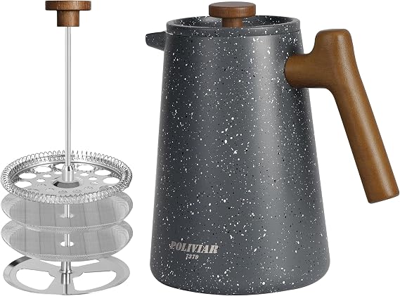 POLIVIAR French Press Coffee Maker, 34 oz