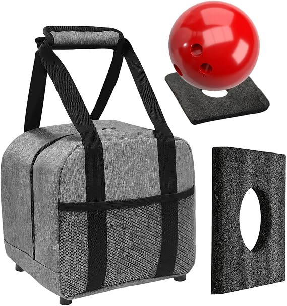 Bowling Ball Bag for 1 Ball Tote Mesh Pocket Accessories Pouch Easy Carry