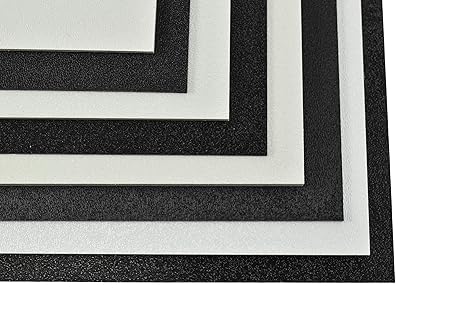 Black ABS (Haircell Texture) Plastic Sheet 1/4" Thick, Size 12" x 12" Actual Dimensions - 11.75 in x 11.75 in (Due to Cutting kerf Width)