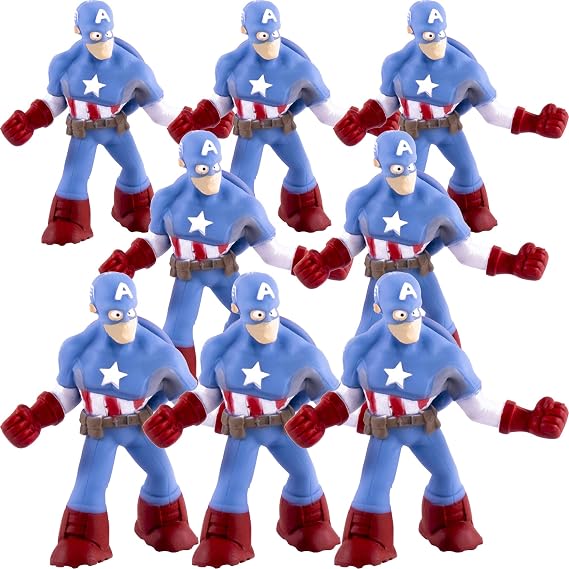 Hedstrom Avengers Captain America Super Realz Stretch Toy, 8 Pack (51-5054-8P)
