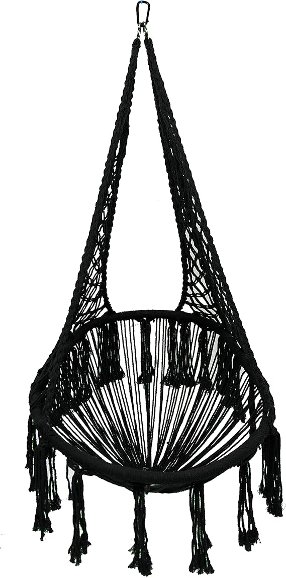 Equip Avocado Macrame Hammock Chair - Black
