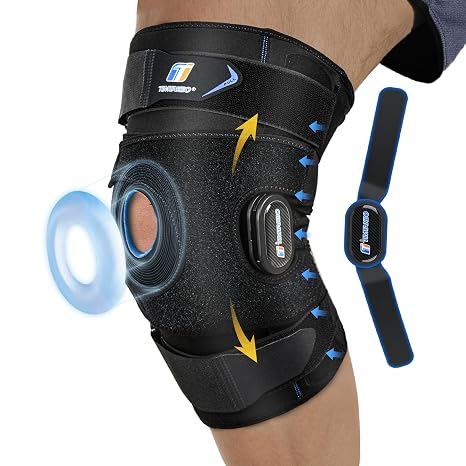 Heavy Duty Hinged Knee Brace with Side Stabilizers & Open Patella Gel Pad