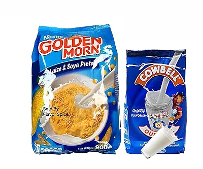 Golden Morn 900g 1 Pack with Cowbell Powder Milk 320gSACHET COMBO PACK