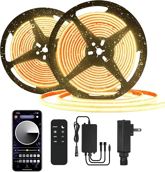100ft COB Outdoor LED Strip IP67 Waterproof, 3000K Warm White