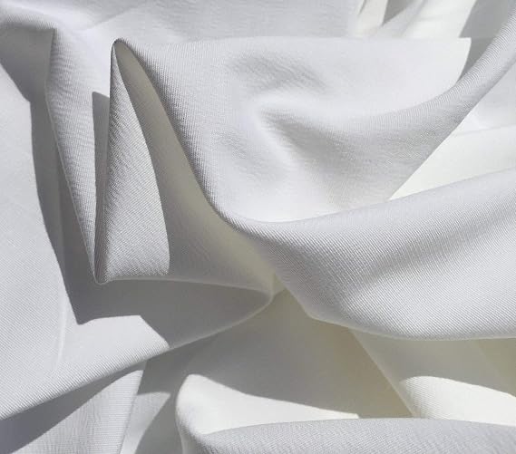 58" 100% Lyocell Tencel Bengaline Faille Eco Friendly Solid White Light Woven Fabric by The Yard