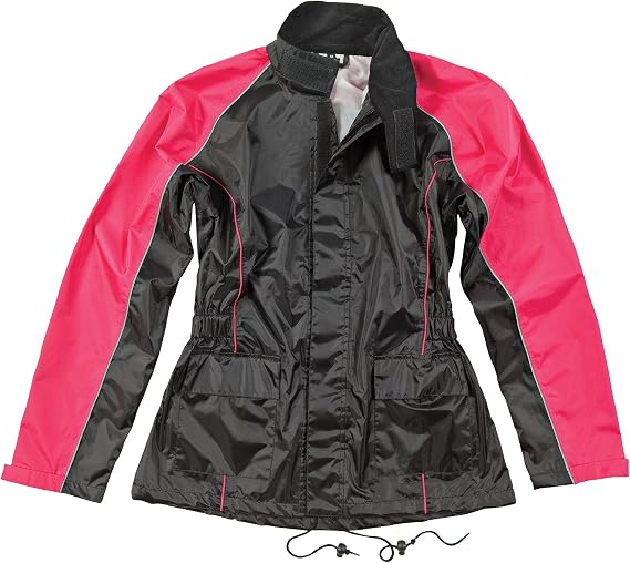 Joe Rocket RS2 Womens 2-Piece Motorcycle Rain Suit (Black/Pink, Large)