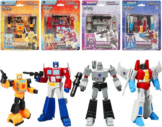YOLOPARK Transformers Toys 4-Pack G1 Optimus Prime,Megatron,Bumblebee,Starscream Action Figures,BMK Series Transformer Toys for Kids,No Converting