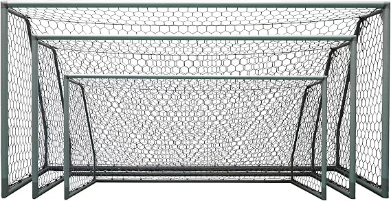 Pro Match 66mm Heavy Duty Aluminum Frame Soccer Goal with Premium Net, 3mm and 9mm Thick, Rust Proof Aluminum (24'x8', 21'x'7, 18'x7', 12'x6')