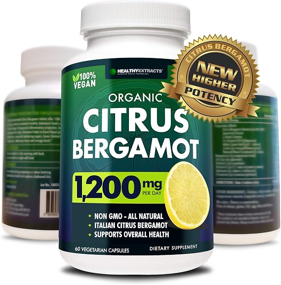Citrus Bergamot Supplement 150:1 Extract, 1200mg per Serving, 70% Polyphenols, Italian Sourced, 60 Count, 1 Month Supply, Made in the USA