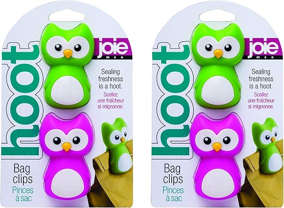 10117/2 Joie Hoot Owl Bag, Set of 2, Includes 4 Clips, Assorted Colors