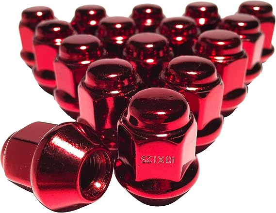Coyote 16 Red Tapered Base 10x1.25 Lug Nut Set with a 17mm Hex for ATVs and UTVs That fit Many Yamaha, Honda and Suzuki