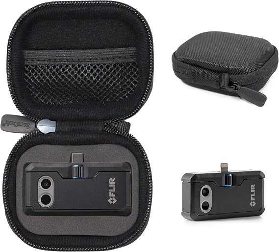 Case compatible with Fluke TC01A 25Hz - iSee Mobile Thermal Camera, Also compatible with FLIR ONE Pro LT, Gen 3, Pro and all generations (Black)