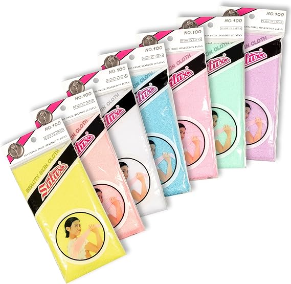 SALUX Bath Towel Pink Yellow Peach Blue White Purple Green Count 7 Pack