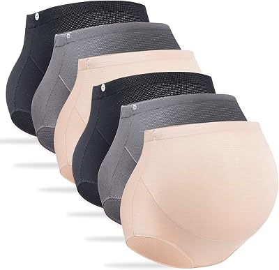 Lupantte Maternity Underwear Over Bump 6 Pack Womens Pregnancy Panties High Waist Adjustable Waistband
