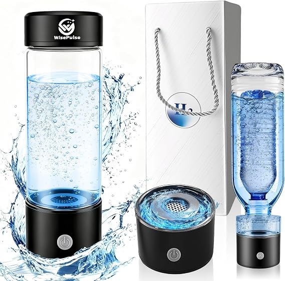 2026 Hydrogen Water Bottle 4000PPB with SPE PEM Technology Portable Generator & 15OZ Hydrogen Water Bottle Glass UL Certified Rechargeable - Ideal Gifts for Mom Dad Gym Office & Active Lifestyle